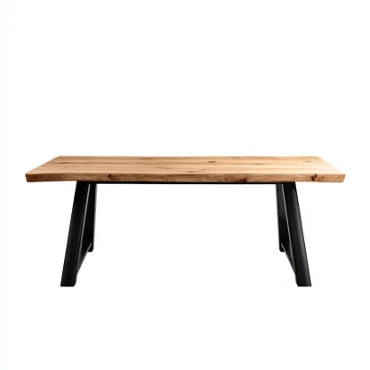 Bureau bois 160x70x75 cm - chêne-noir - bureau moderne à pieds métalliques-Bambooupio