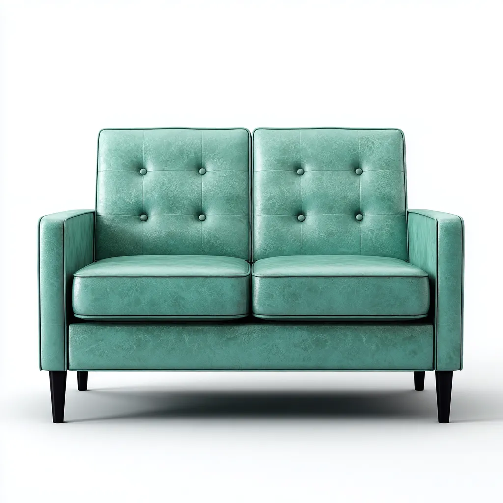 Canapé 2 places cuir 150x80x90 cm vert - style moderne - pour salon-Bambooupio