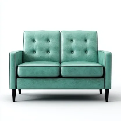 Canapé 2 places cuir 150x80x90 cm vert - style moderne - pour salon-Bambooupio