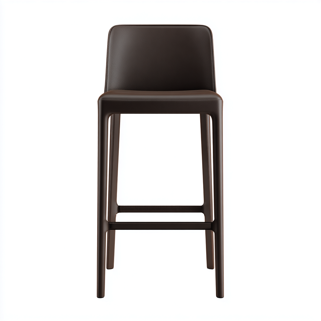 Tabouret de bar Similicuir-Bois 45x45x95 cm - Marron - Design moderne-Bambooupio