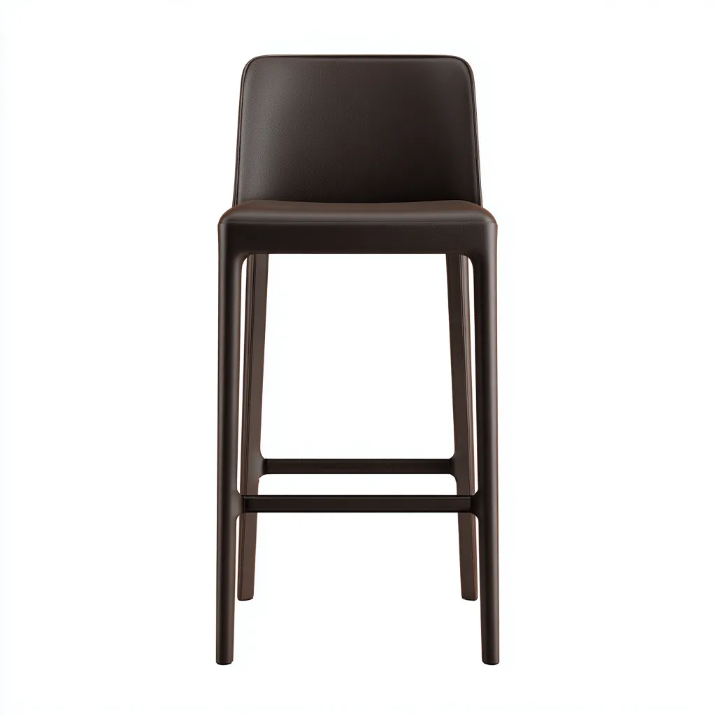 Tabouret de bar Similicuir-Bois 45x45x95 cm - Marron - Design moderne-Bambooupio