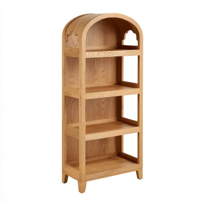 Bibliothèque bois 70x30x160 cm - chêne - pour salon - design classique-Bambooupio