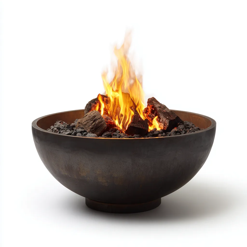 Chauffage extérieur à bois 60x60x35 cm - acier noir - brasero design pour jardin et terrasse-Bambooupio