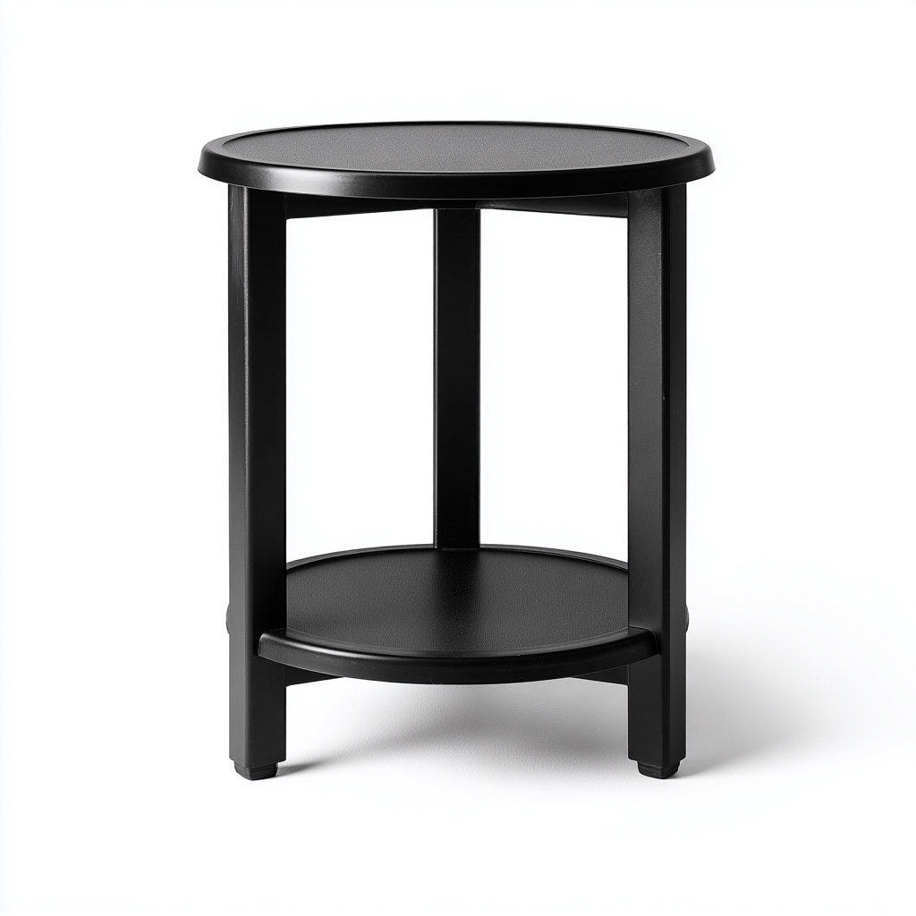 Table de jardin 45x45x55 cm noir - table extérieure ronde-Bambooupio