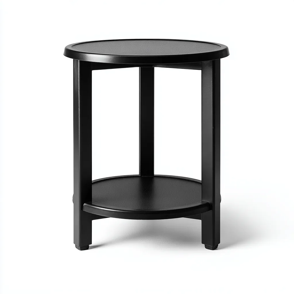 Table de jardin 45x45x55 cm noir - table extérieure ronde-Bambooupio