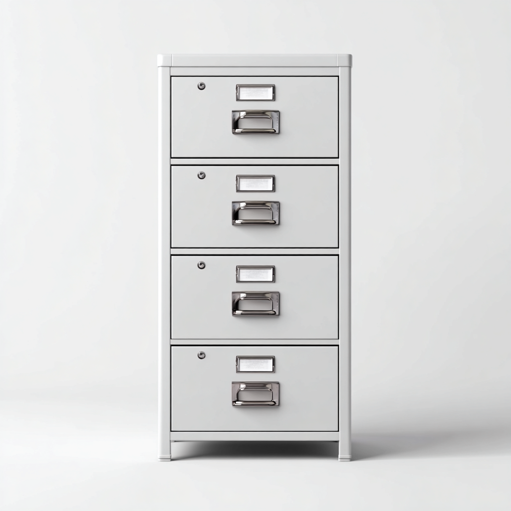 Armoire de bureau métal 45x40x132 cm gris - rangement à tiroirs-Bambooupio