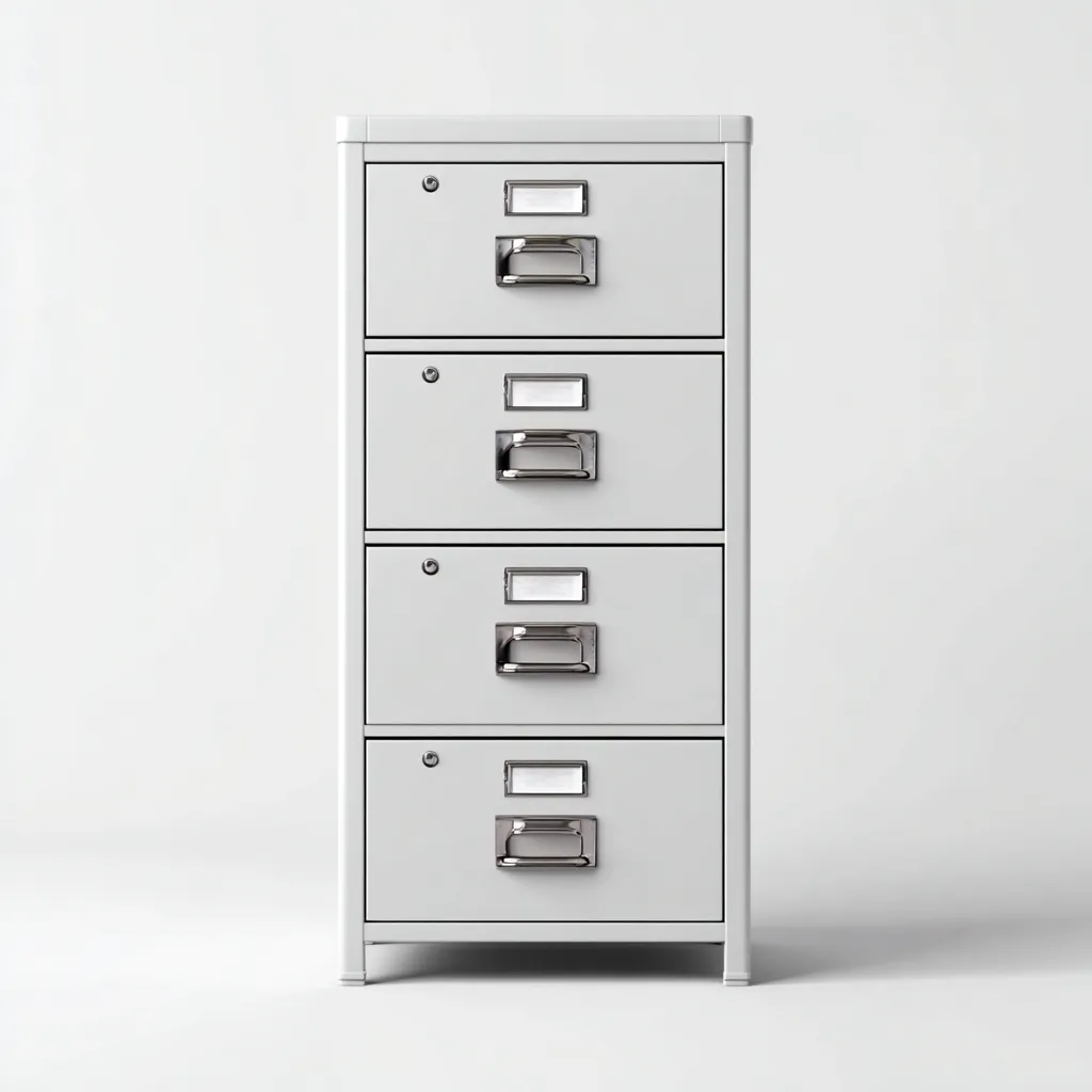 Armoire de bureau métal 45x40x132 cm gris - rangement à tiroirs-Bambooupio