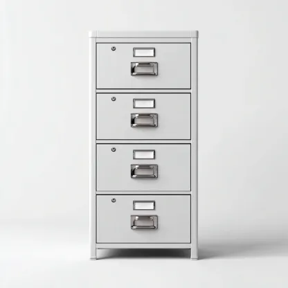 Armoire de bureau métal 45x40x132 cm gris - rangement à tiroirs-Bambooupio