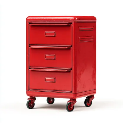 Armoire de bureau Métal 45x40x75 cm Rouge Style industriel-Bambooupio