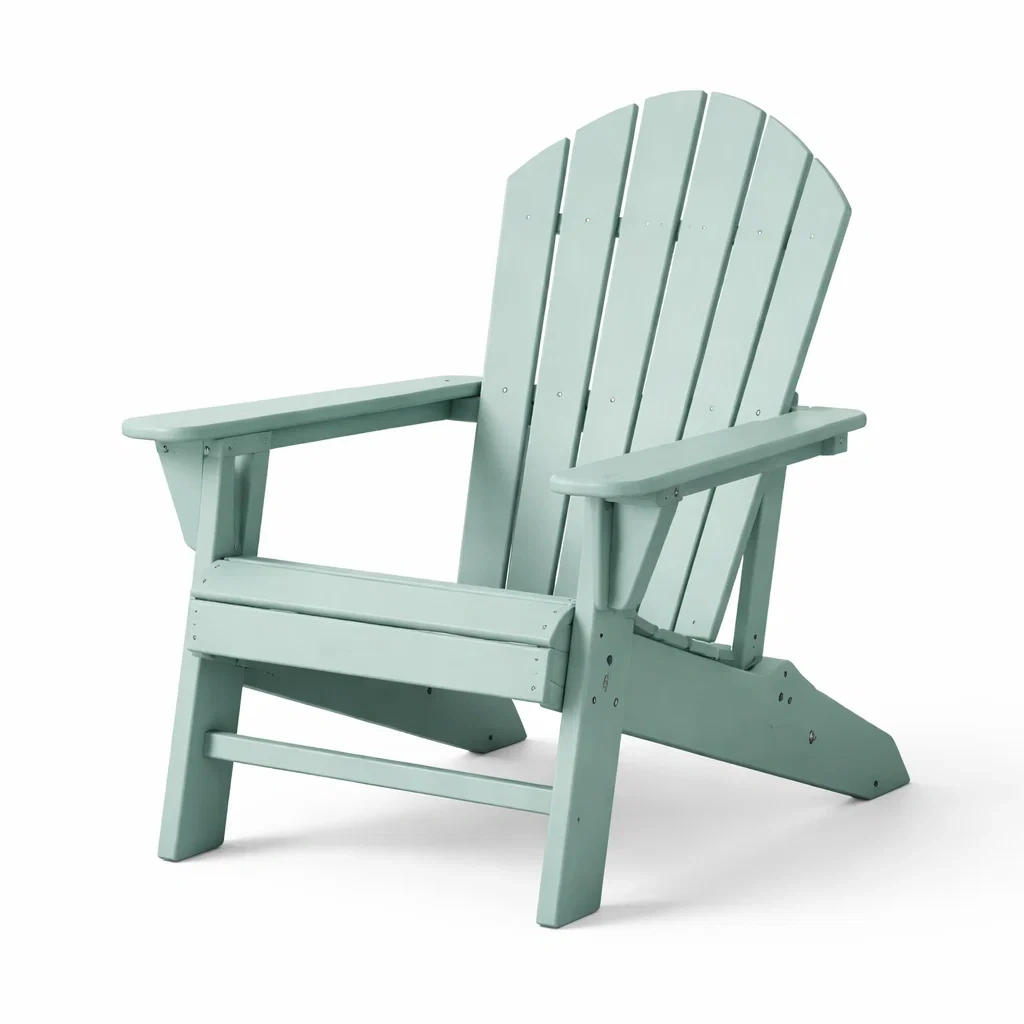 Sedia Adirondack in legno di pino verde acqua per esterni-LUXEROOMDESIGN