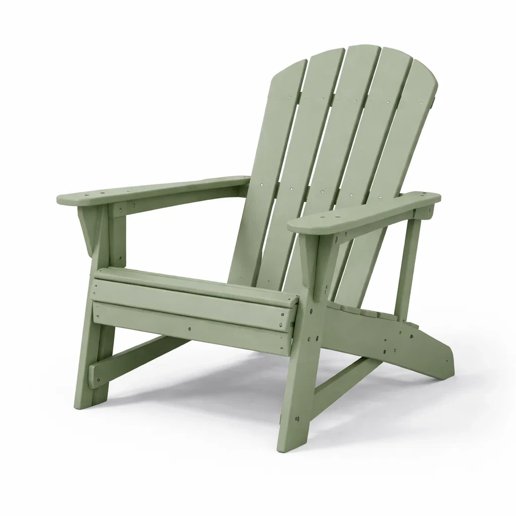 Sedia Adirondack in plastica verde grigiastro 92x77x91 cm-LUXEROOMDESIGN