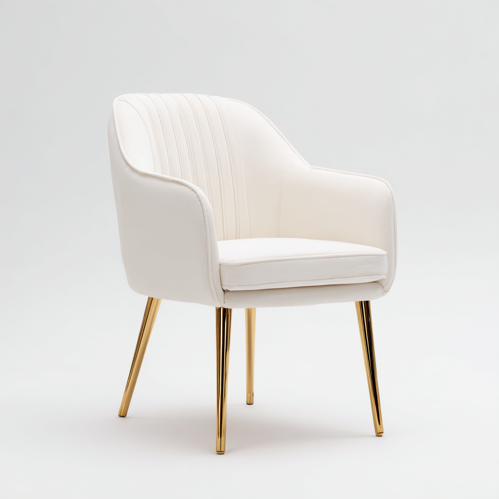 Fauteuil tissu 75x72x82 cm - blanc - adapté au salon - style moderne-Dengetnest
