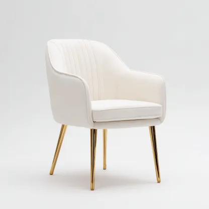 Fauteuil tissu 75x72x82 cm - blanc - adapté au salon - style moderne-Dengetnest