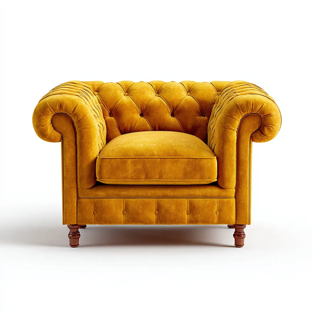 Fauteuil tissu 92x88x78 cm - jaune - adapté au salon - style classique-Dengetnest