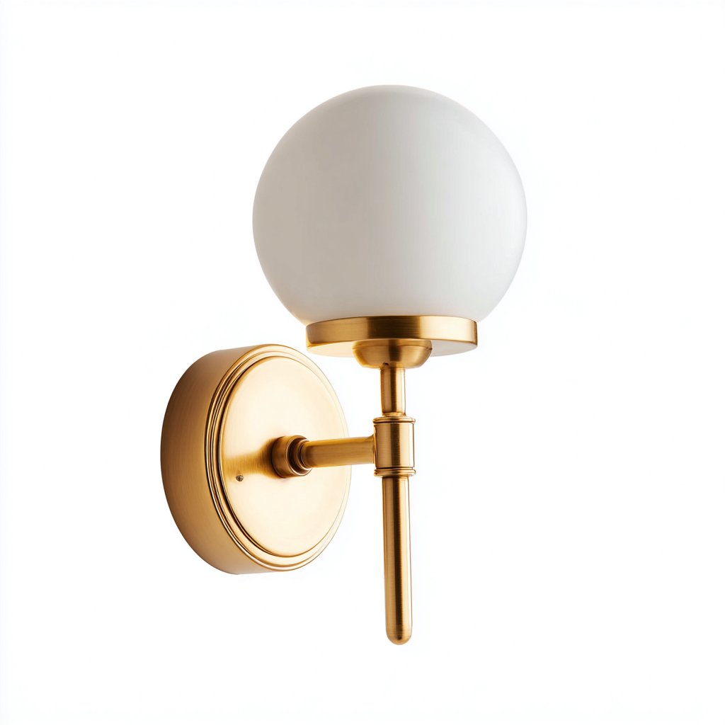 Applique murale métal - verre 15x18x28 cm - doré - blanc - pour salon chambre entrée design moderne-Dengetnest