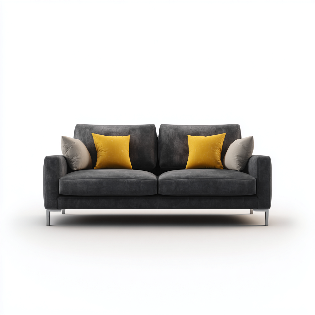 Canapé droit tissu 180x90x85 cm - gris foncé - adapté au salon style moderne-Dengetnest