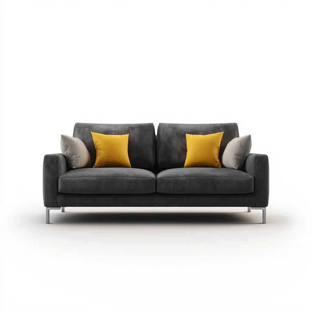 Canapé droit tissu 180x90x85 cm - gris foncé - adapté au salon style moderne-Dengetnest