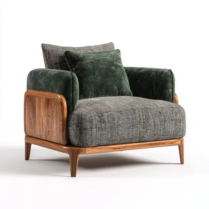 Fauteuil tissu 90x88x85 cm - vert-gris - adapté au salon - style moderne-Dengetnest