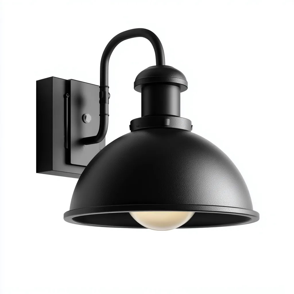 Applique murale métal 22x26x30 cm - noir - pour entrée couloir terrasse design industriel-Dengetnest