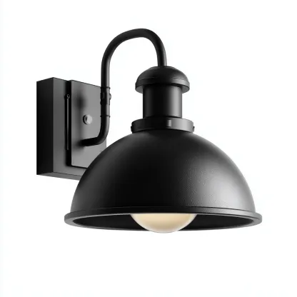 Applique murale métal 22x26x30 cm - noir - pour entrée couloir terrasse design industriel-Dengetnest