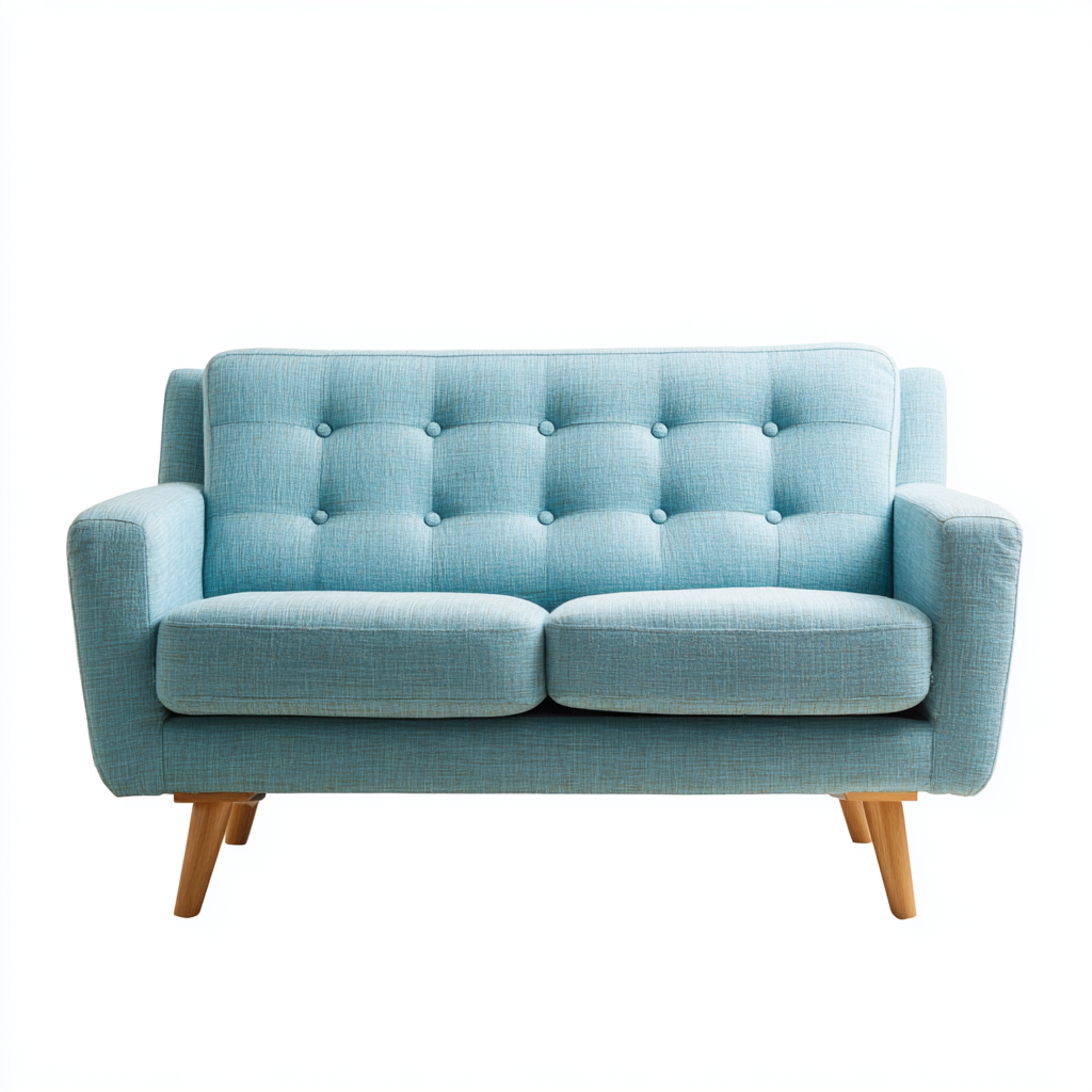 Canapé droit tissu 155x80x85 cm - bleu clair - adapté au salon style moderne-Dengetnest