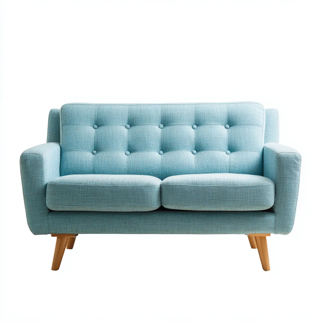 Canapé droit tissu 155x80x85 cm - bleu clair - adapté au salon style moderne-Dengetnest