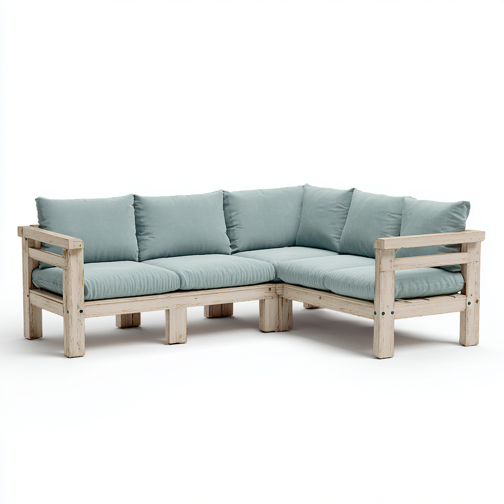 Canapé de jardin bois massif 210x210x78 cm - bleu - style rustique adapté pour l'extérieur-Dengetnest