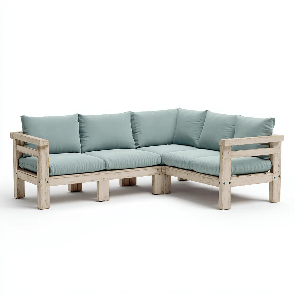 Canapé de jardin bois massif 210x210x78 cm - bleu - style rustique adapté pour l'extérieur-Dengetnest