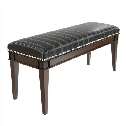 Banc de lit simili cuir 100x40x50 cm - noir - marron - adapté à la chambre - design classique-Dengetnest