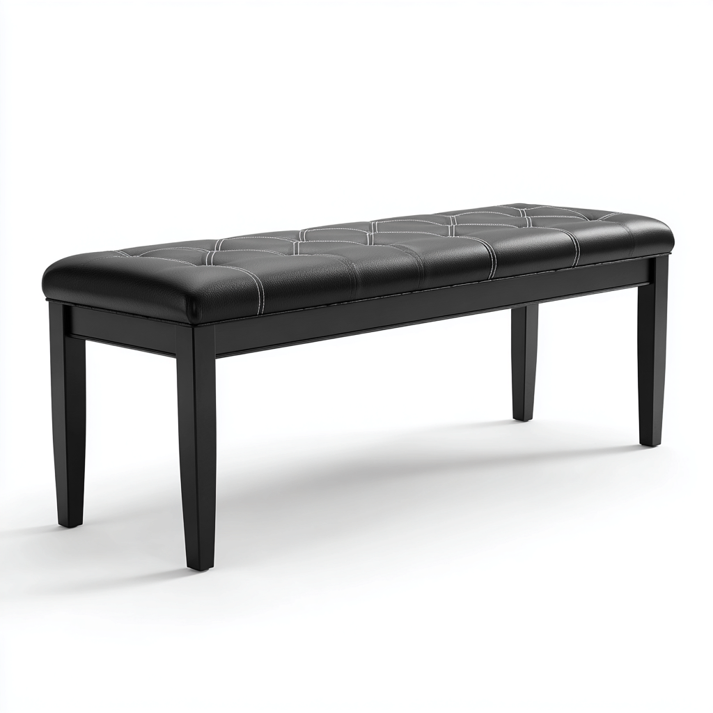 Banc de lit simili cuir 102x40x47 cm - noir - adapté à la chambre - design moderne-Dengetnest