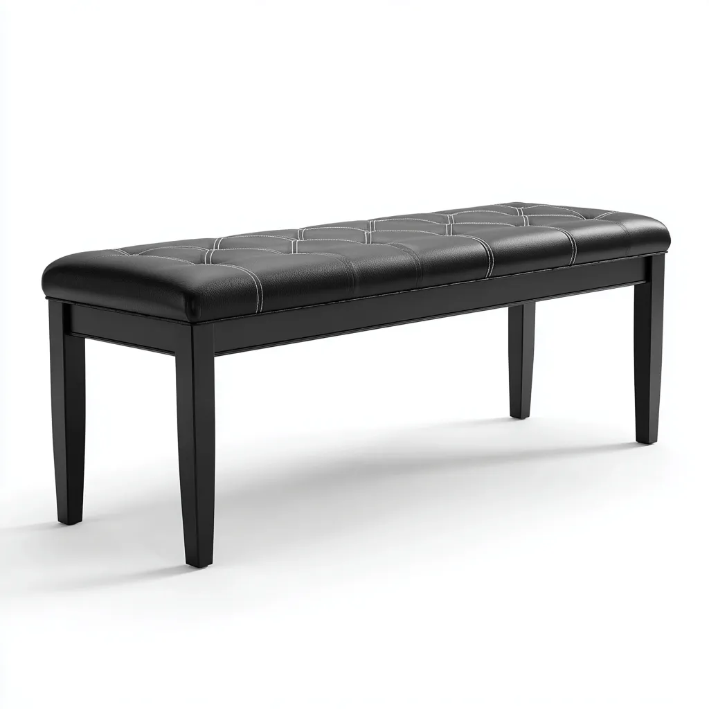 Banc de lit simili cuir 102x40x47 cm - noir - adapté à la chambre - design moderne-Dengetnest