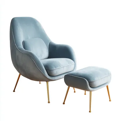 Fauteuil tissu 90x85x100 cm - bleu - adapté au salon - style moderne-Dengetnest