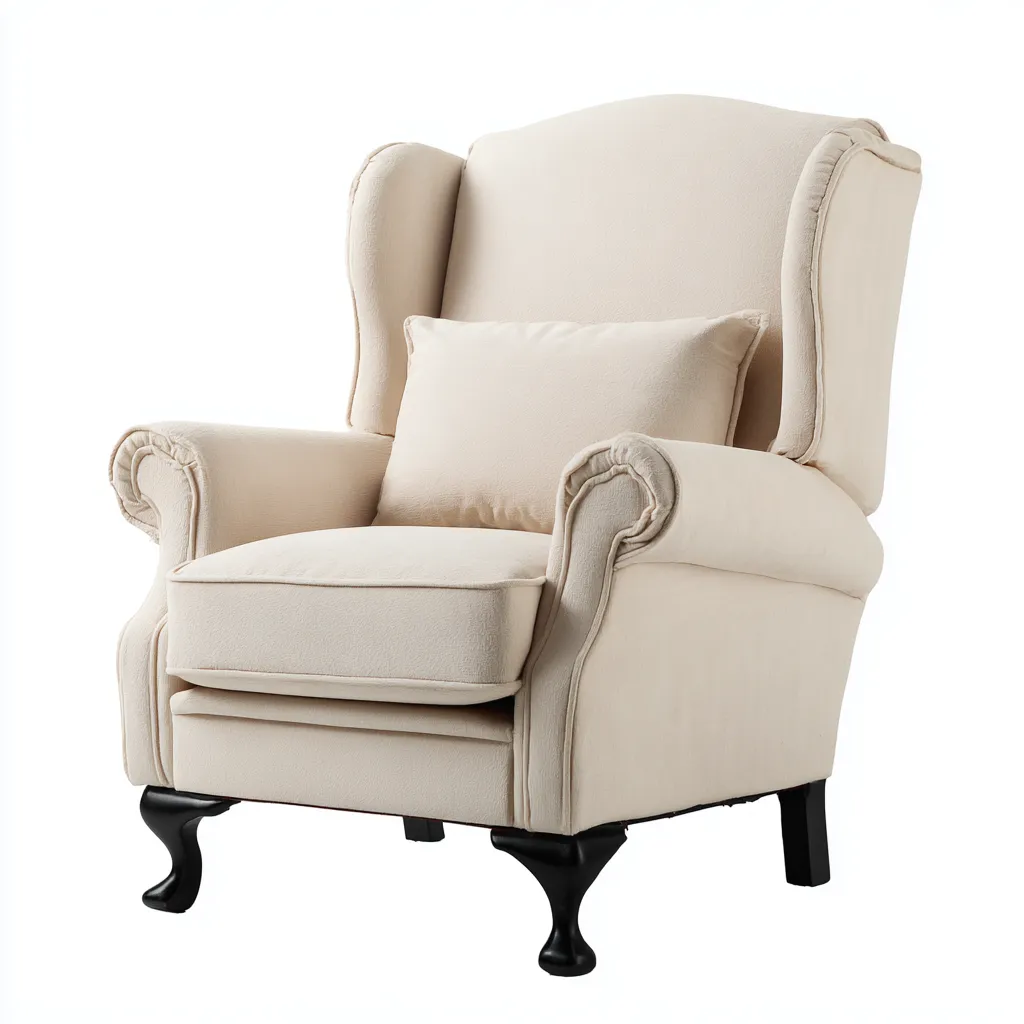 Fauteuil tissu 90x88x110 cm - beige - adapté au salon - style classique-Dengetnest