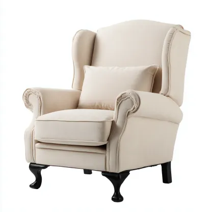 Fauteuil tissu 90x88x110 cm - beige - adapté au salon - style classique-Dengetnest