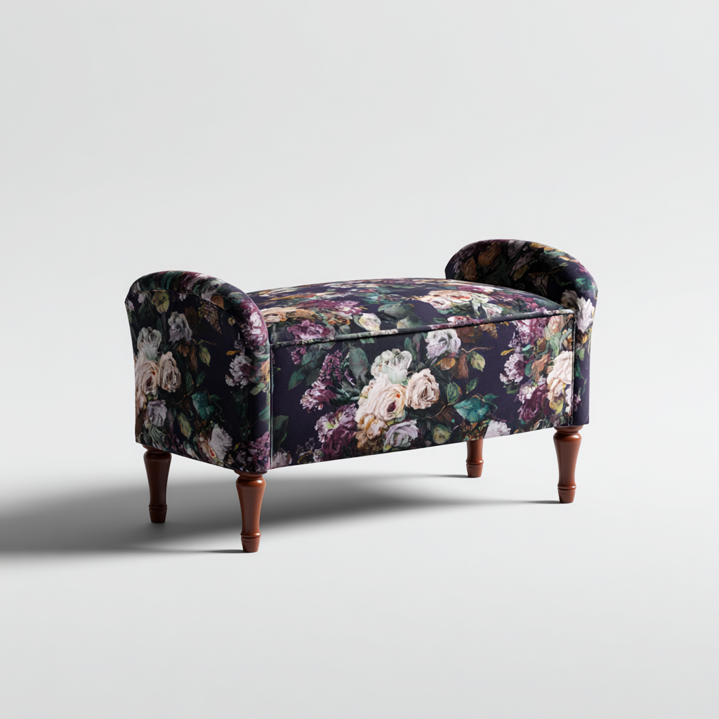 Banc de lit tissu 110x45x55 cm - multicolore - adapté à la chambre - avec rangement - design classique-Dengetnest