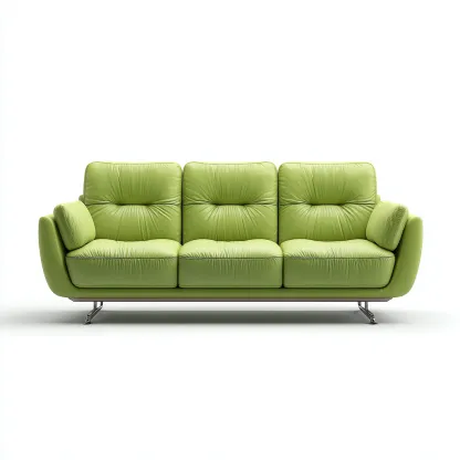 Canapé droit cuir 210x90x85 cm - vert - adapté au salon style moderne-Dengetnest