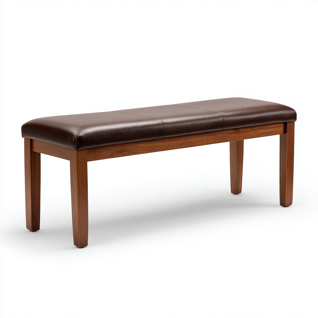 Banc de lit simili cuir 105x40x46 cm - marron - adapté à la chambre - design classique-Dengetnest