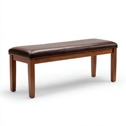 Banc de lit simili cuir 105x40x46 cm - marron - adapté à la chambre - design classique-Dengetnest