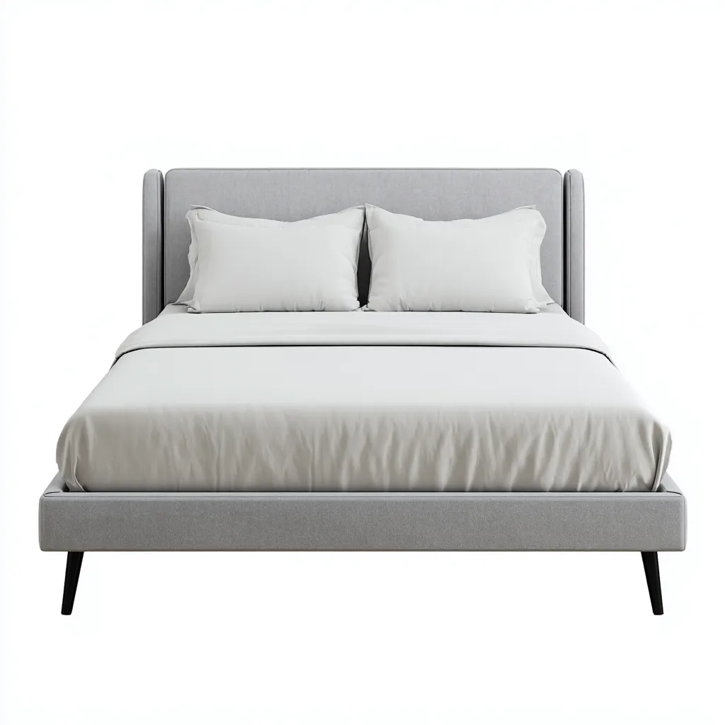 Lit double tissu 200x180x98 cm - gris - adapté à la chambre - design moderne-Dengetnest