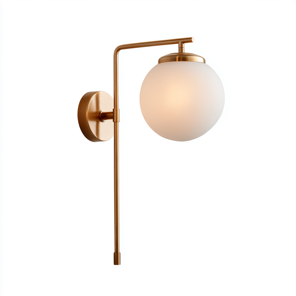 Applique murale métal - verre 16x20x48 cm - doré - blanc - pour salon chambre entrée design moderne-Dengetnest