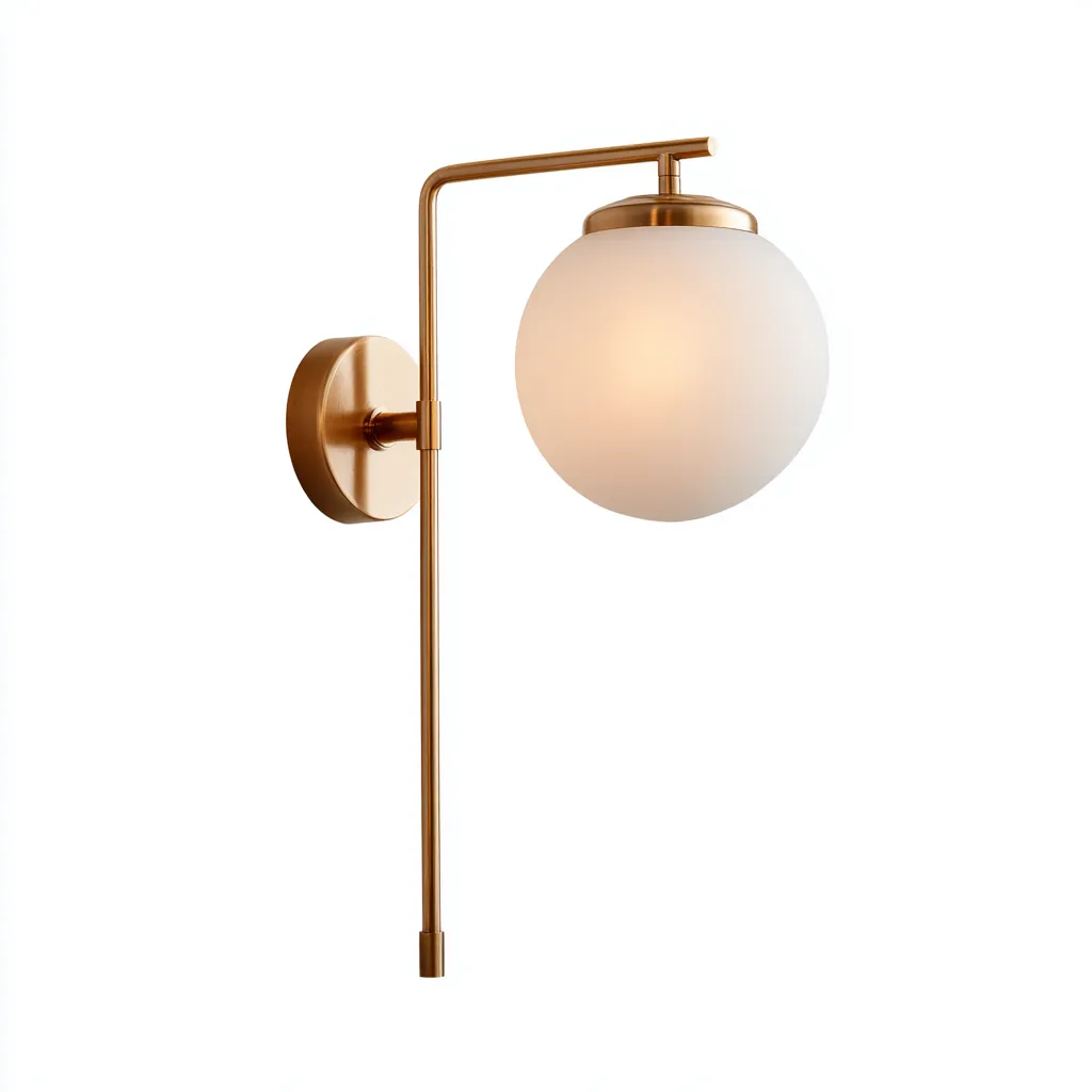 Applique murale métal - verre 16x20x48 cm - doré - blanc - pour salon chambre entrée design moderne-Dengetnest