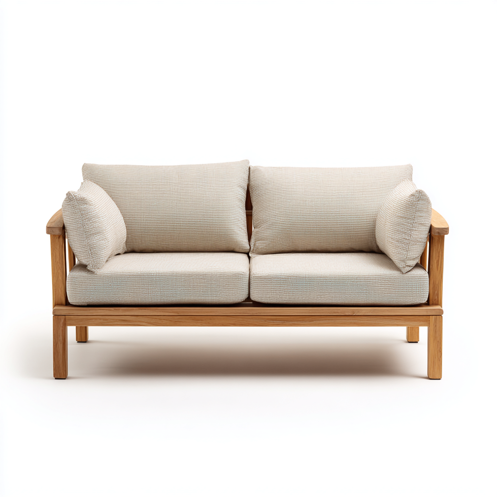 Canapé de jardin bois massif 140x80x82 cm - beige - naturel - design contemporain adapté pour l'extérieur-Dengetnest