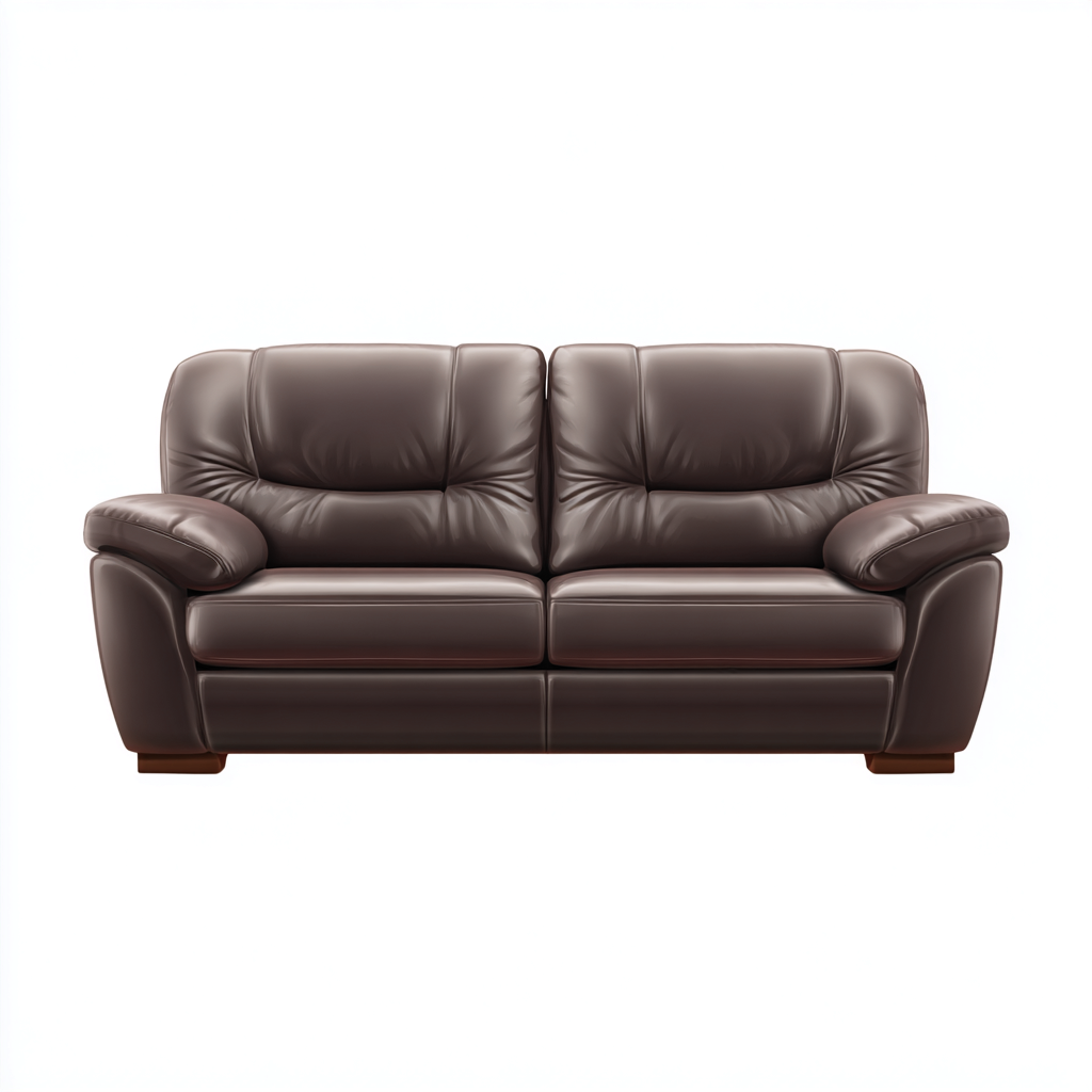 Canapé droit cuir 170x95x92 cm - marron - adapté au salon style moderne-Dengetnest