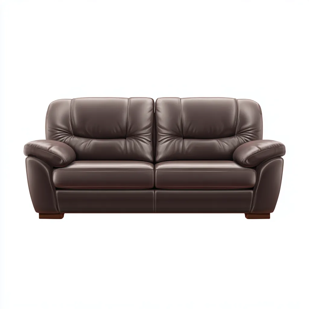 Canapé droit cuir 170x95x92 cm - marron - adapté au salon style moderne-Dengetnest