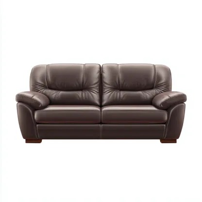 Canapé droit cuir 170x95x92 cm - marron - adapté au salon style moderne-Dengetnest