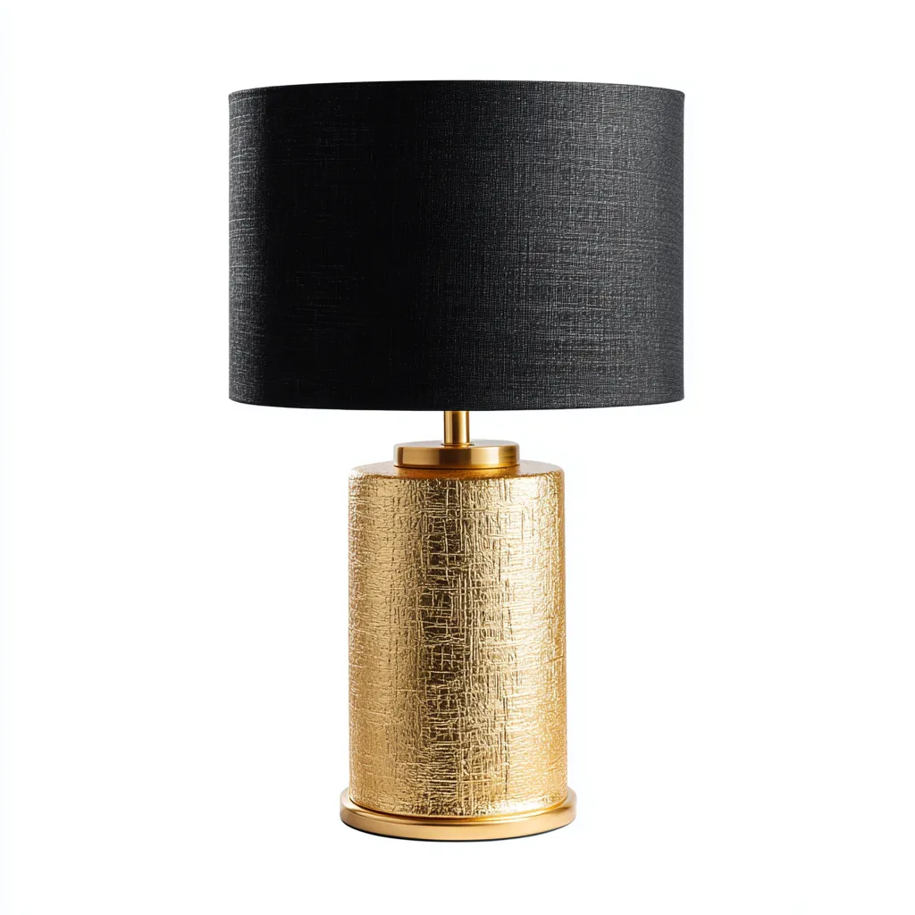 Lampe de table métal 23x23x42 cm - or - noir - adaptée au salon style moderne-Dengetnest