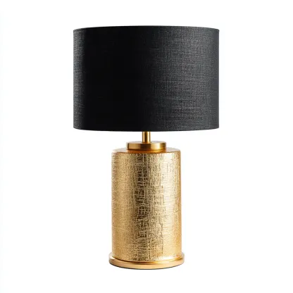 Lampe de table métal 23x23x42 cm - or - noir - adaptée au salon style moderne-Dengetnest