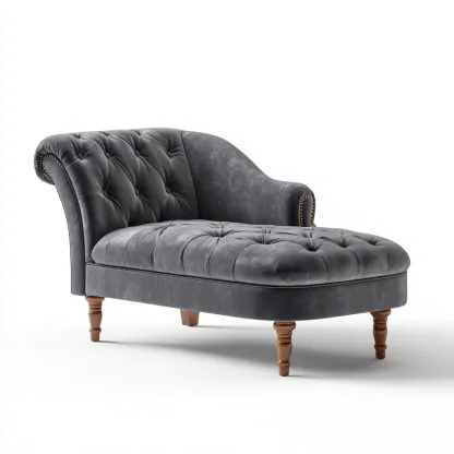 Chaise longue tissu 165x75x90 cm - gris - adapté au salon style classique-Dengetnest