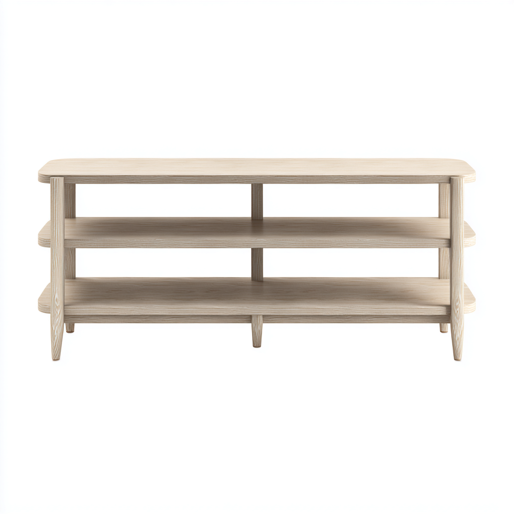 Meuble TV bois 120x40x50 cm - bois clair - style moderne - adapté au salon-Dengetnest