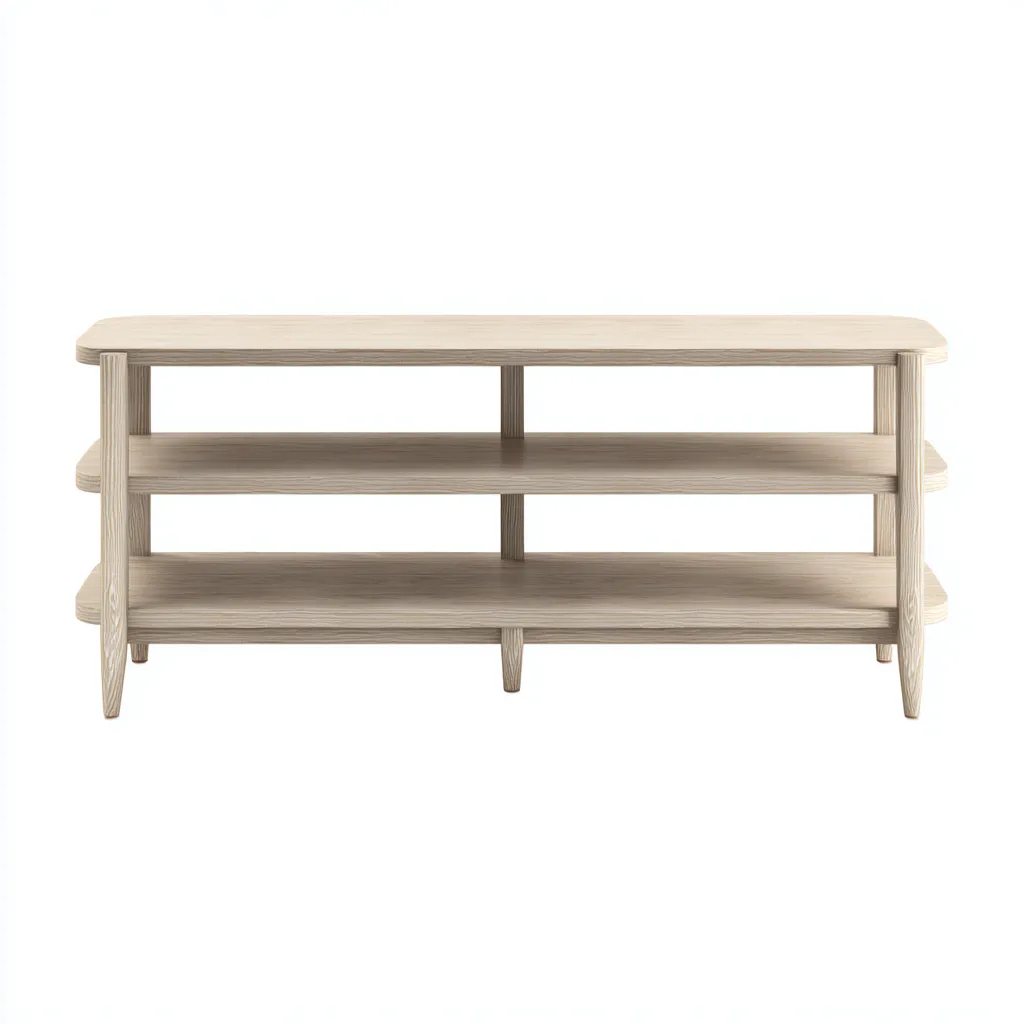 Meuble TV bois 120x40x50 cm - bois clair - style moderne - adapté au salon-Dengetnest